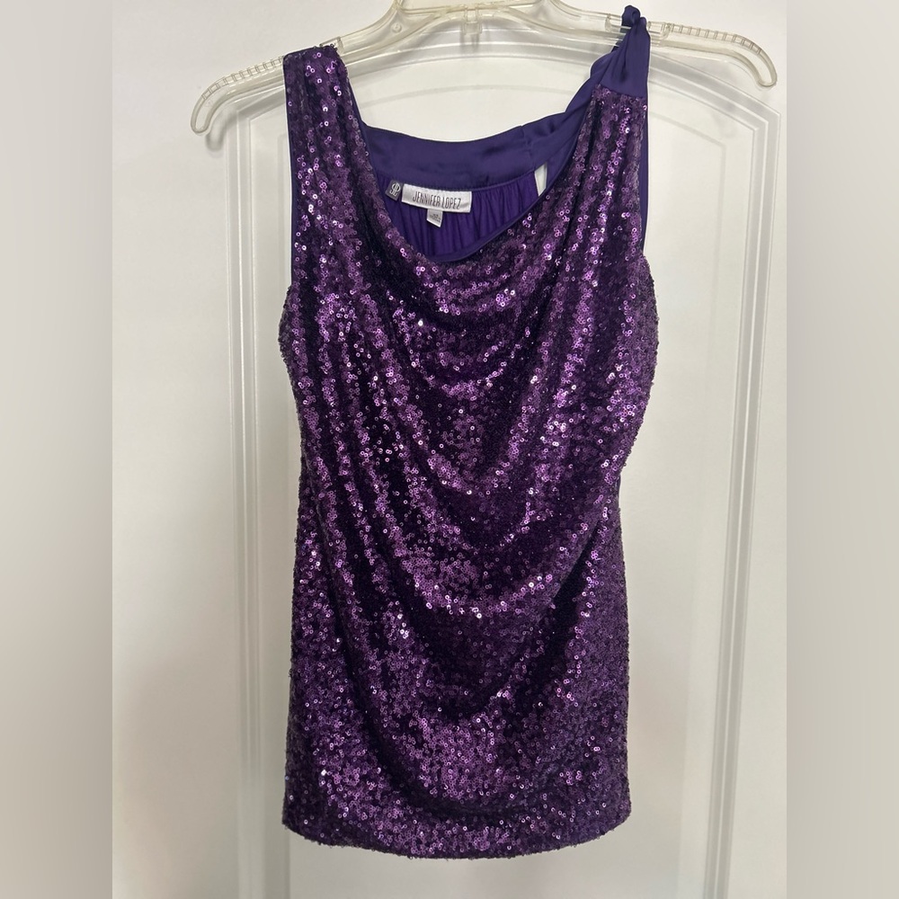 Jennifer Lopez Purple Sequin Tank Top